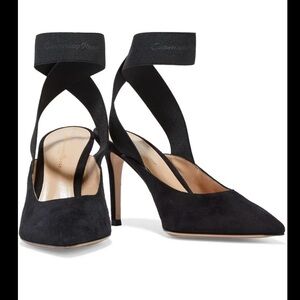 GIANVITO ROSSI Women’s Delila Black Suede Pointed Pumps